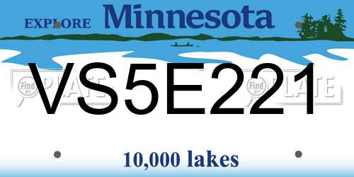 VS5E221 Minnesota License Plate