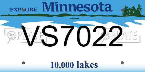 VS7022 Minnesota License Plate