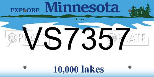 VS7357 Minnesota License Plate