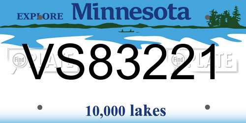 VS83221 Minnesota License Plate