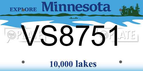 VS8751 Minnesota License Plate