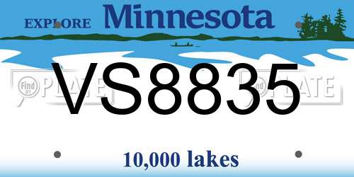 VS8835 Minnesota License Plate