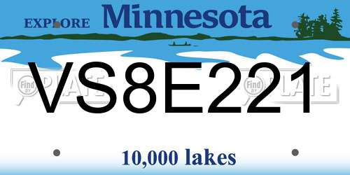 VS8E221 Minnesota License Plate
