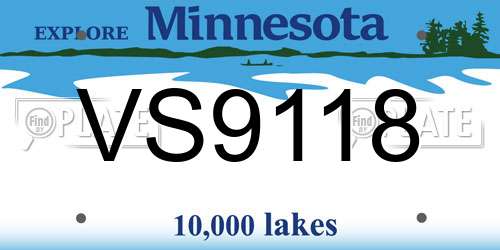 VS9118 Minnesota License Plate
