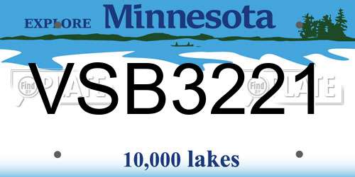 VSB3221 Minnesota License Plate