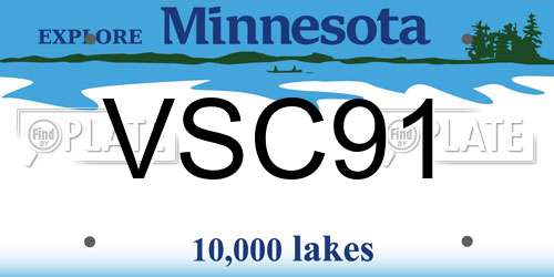 VSC91 Minnesota License Plate