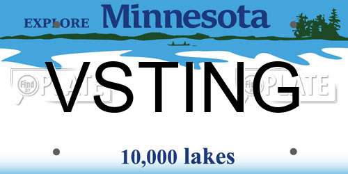 VSTING Minnesota License Plate