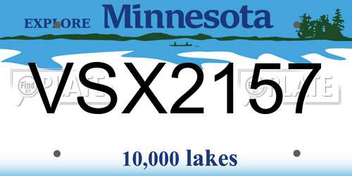 VSX2157 Minnesota License Plate