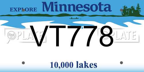 VT778 Minnesota License Plate