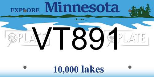 VT891 Minnesota License Plate