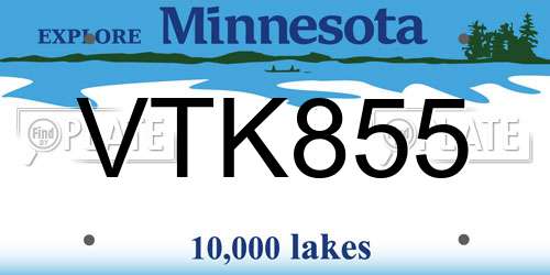 VTK855 Minnesota License Plate