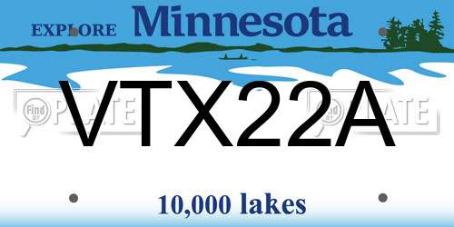 VTX22A Minnesota License Plate