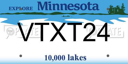 VTXT24 Minnesota License Plate