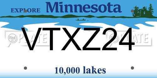 VTXZ24 Minnesota License Plate
