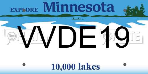 VVDE19 Minnesota License Plate
