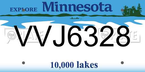VVJ6328 Minnesota License Plate