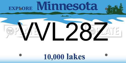 VVL28Z Minnesota License Plate