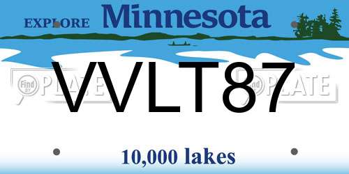 VVLT87 Minnesota License Plate