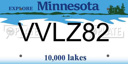 VVLZ82 Minnesota License Plate