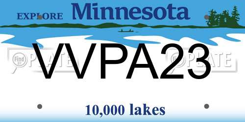 VVPA23 Minnesota License Plate