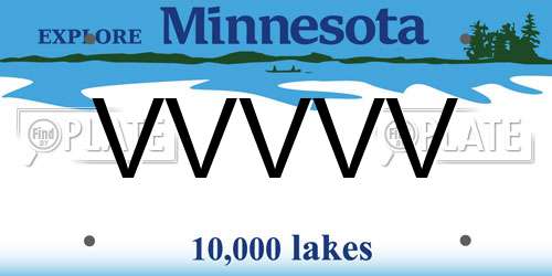 VVVVV Minnesota License Plate