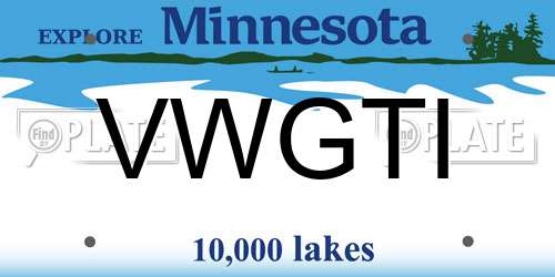VWGTI Minnesota License Plate