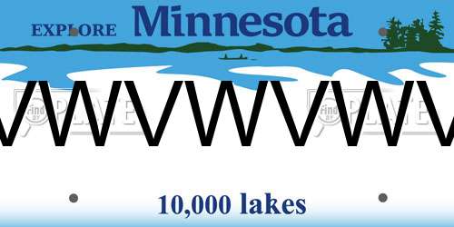 VWVWVWV Minnesota License Plate