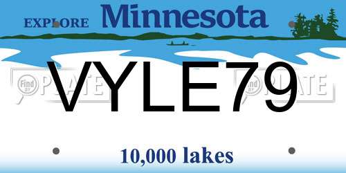 VYLE79 Minnesota License Plate
