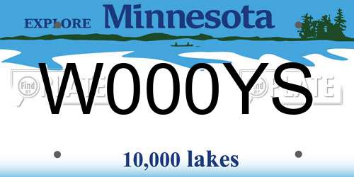 W000YS Minnesota License Plate