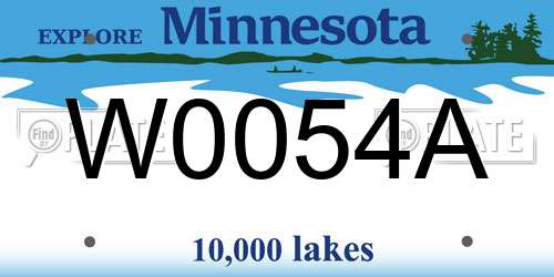 W0054A Minnesota License Plate