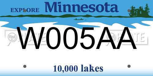 W005AA Minnesota License Plate