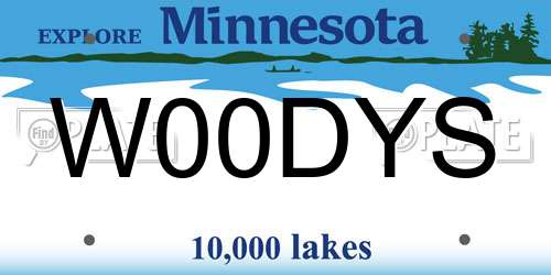 W00DYS Minnesota License Plate