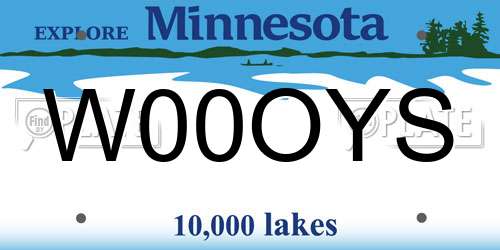 W00OYS Minnesota License Plate