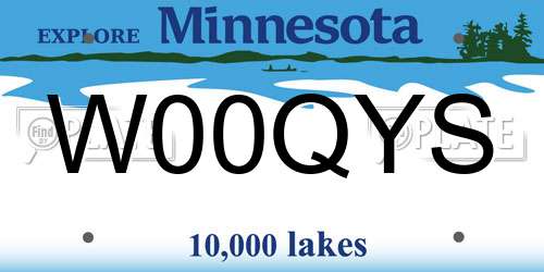 W00QYS Minnesota License Plate