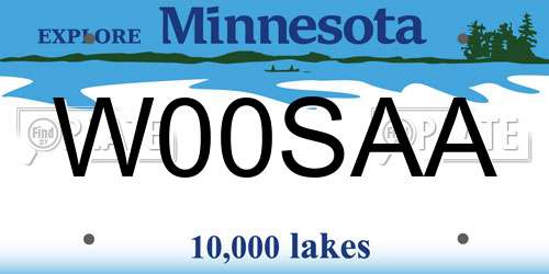 W00SAA Minnesota License Plate