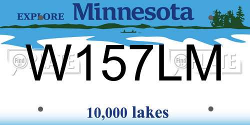 W157LM Minnesota License Plate