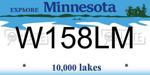 W158LM Minnesota License Plate