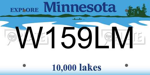 W159LM Minnesota License Plate