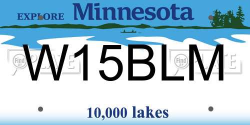 W15BLM Minnesota License Plate