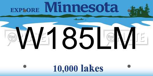 W185LM Minnesota License Plate