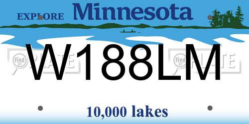 W188LM Minnesota License Plate