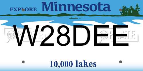 W28DEE Minnesota License Plate