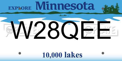W28QEE Minnesota License Plate