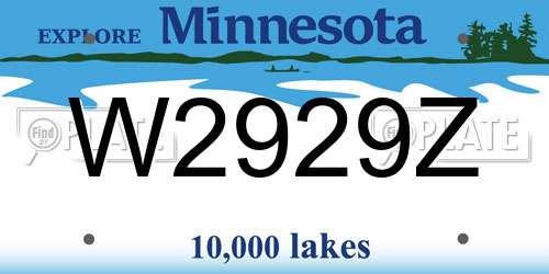 W2929Z Minnesota License Plate
