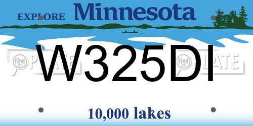 W325DI Minnesota License Plate