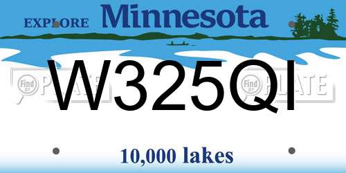 W325QI Minnesota License Plate
