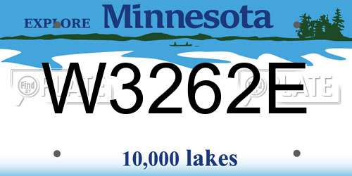 W3262E Minnesota License Plate
