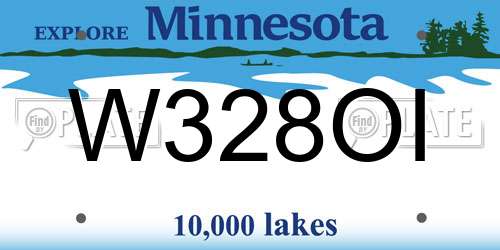 W328OI Minnesota License Plate