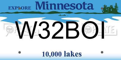 W32BOI Minnesota License Plate