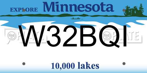 W32BQI Minnesota License Plate